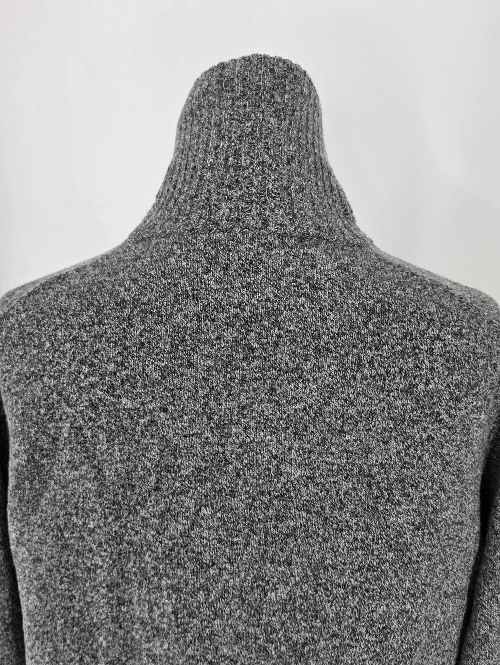 J.Crew Shawl Collar Sweater XL Gray 100% Lambswool Marled Wool Men's